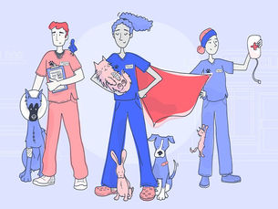 vets with animals they helped