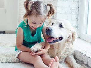 dog sat with a child
