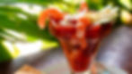 Shrimp cocktail in a tall glass 