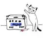 Illustration of a cat scratching its carrier
