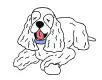Illustratino of a older cocker spaniel lying down