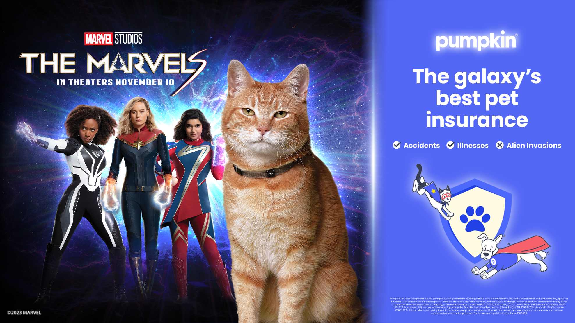 Photograph of characters from Marvel Studios' The Marvels